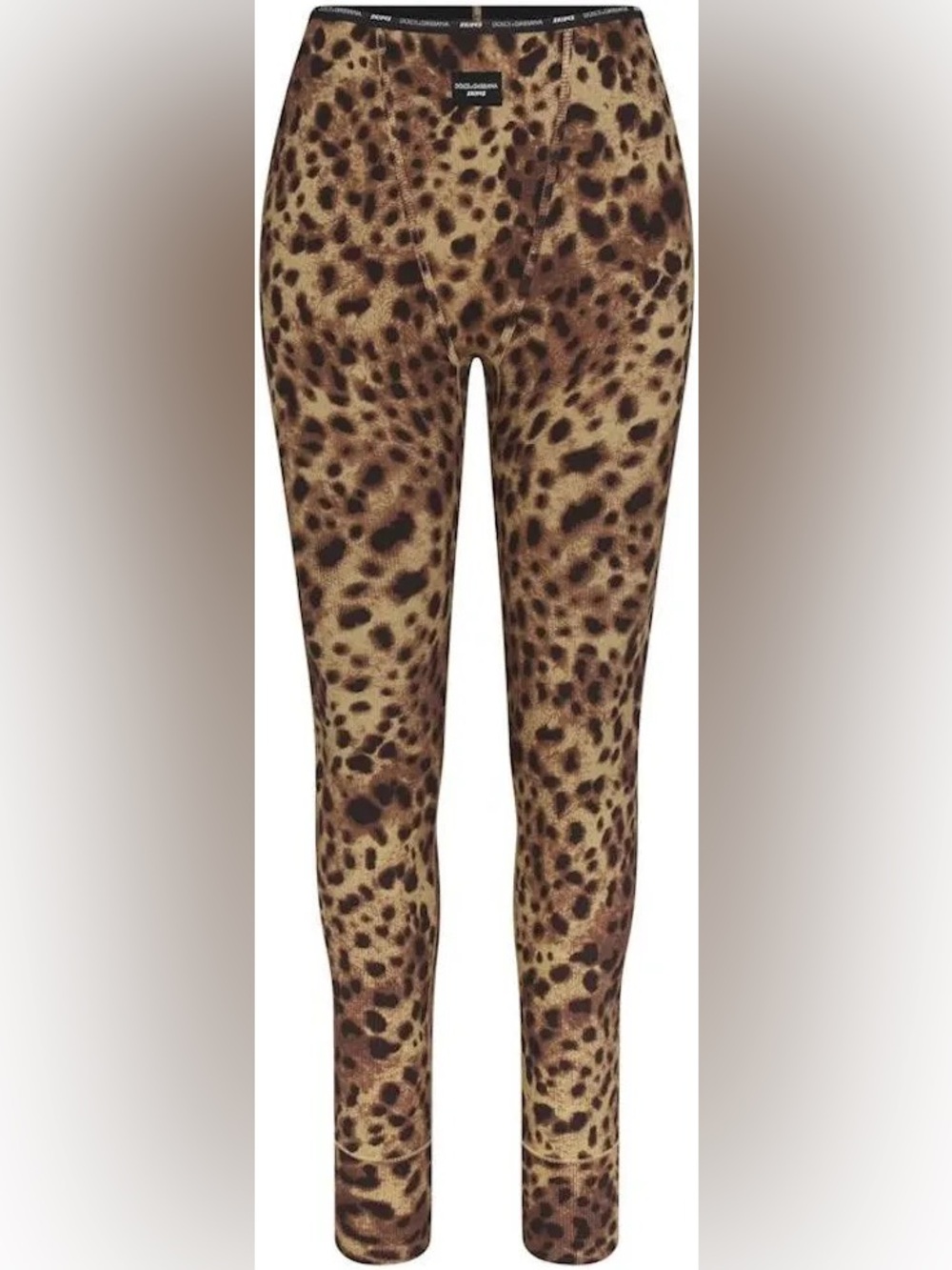 Skims Dolce Gabbana Leopard Print Cotton Rib Stretch Leggings